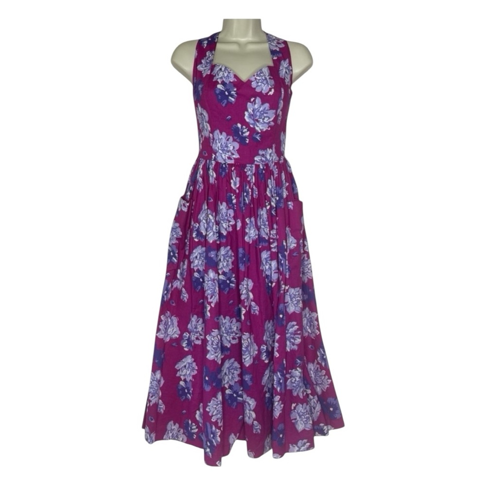 Laura Ashley Vintage 80s Floral Sweetheart Cotton Sundress Sz 12